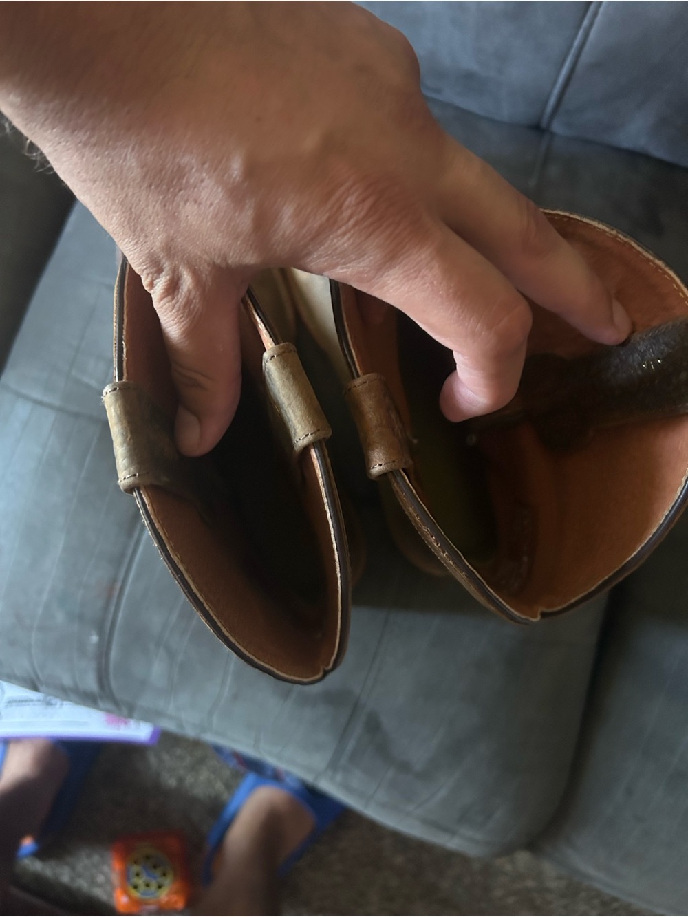 Dan post brown square toe cowboy boots - Picture 5 of 6